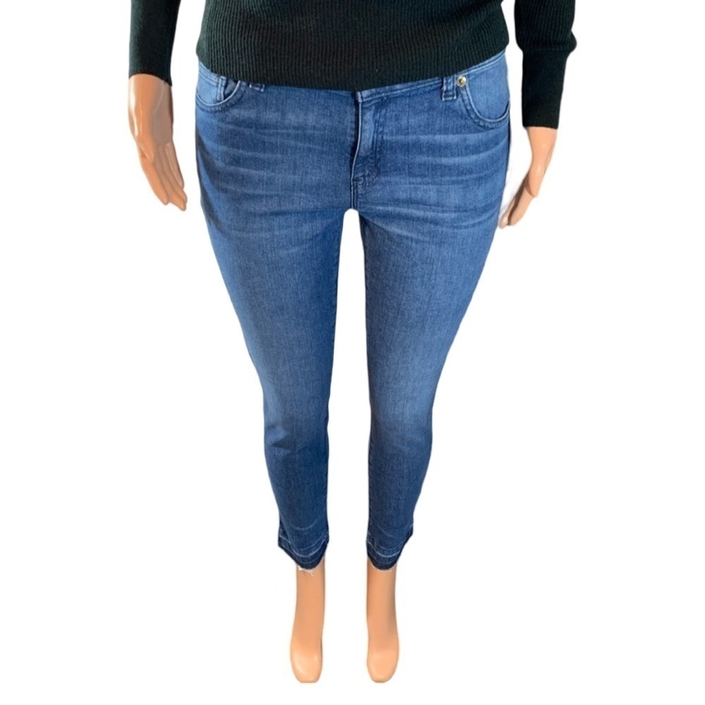 Michael Kors Blue Denim Logo Izzy SKINNY Jeans - Picture 2 of 12